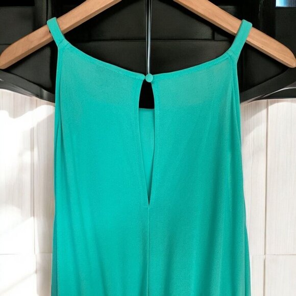 Torrid Sleeveless Keyhole Maxi Dress W/ Pockets Teal Green/Blue 3X Elastic Waist - Picture 4 of 8